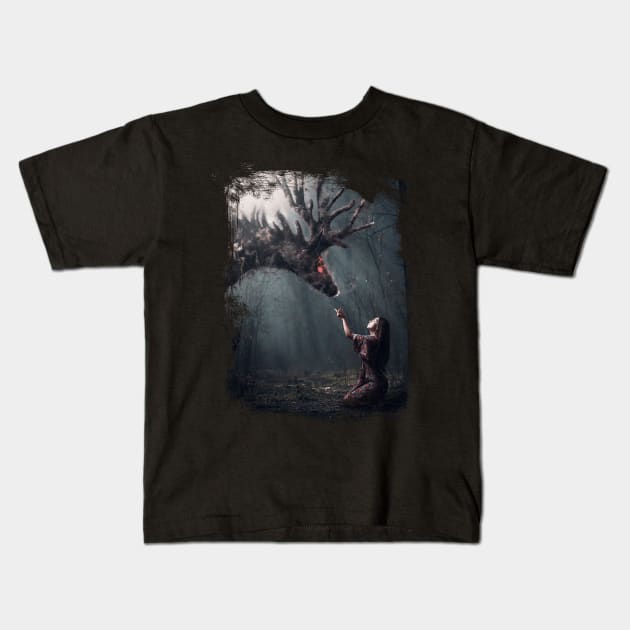 Spirit Animal Native American Fantasy Forest Kids T-Shirt by AltrusianGrace